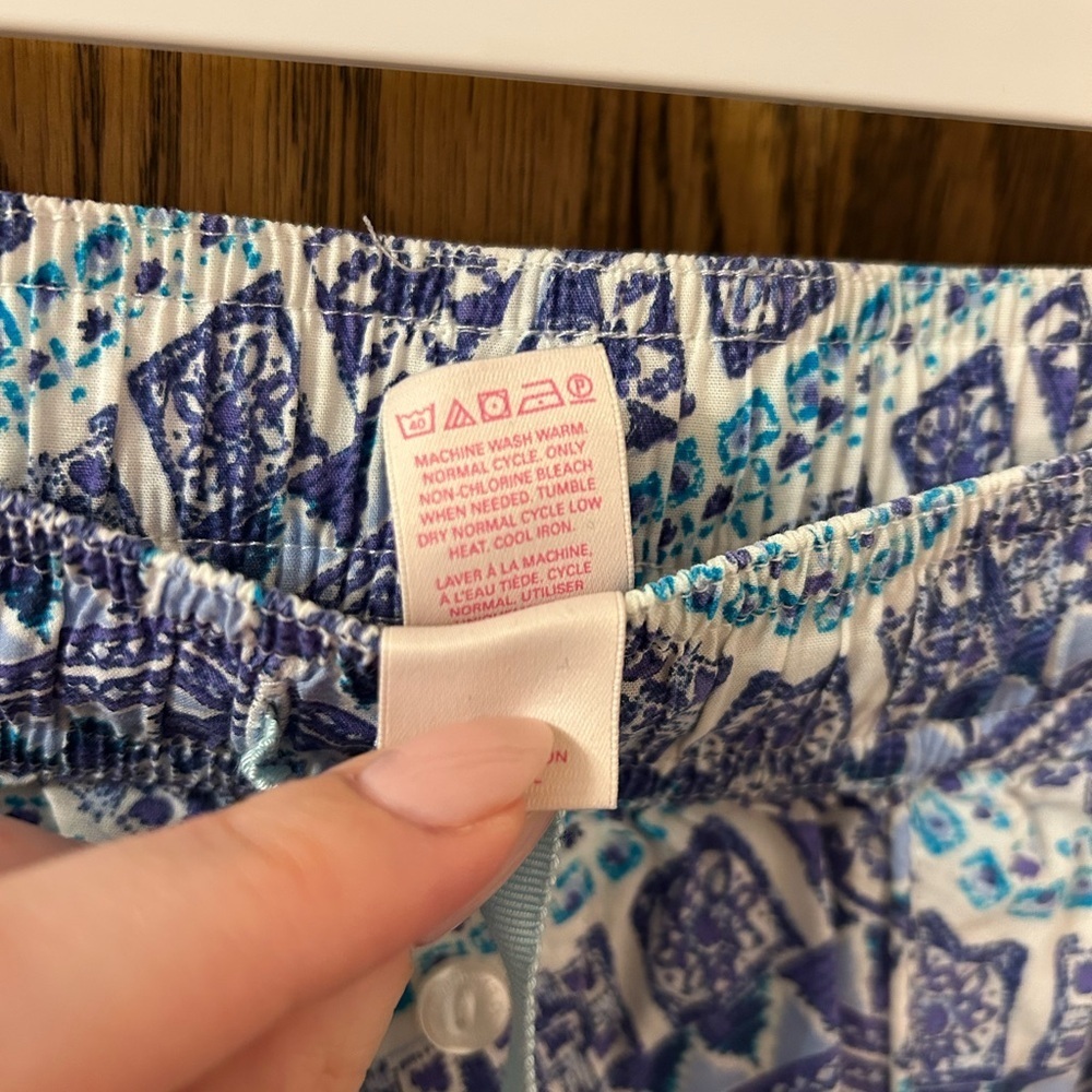 Victoria’s Secret Blue Purple and White Patterned Drawstring Pajama Pants XS - Picture 8 of 8